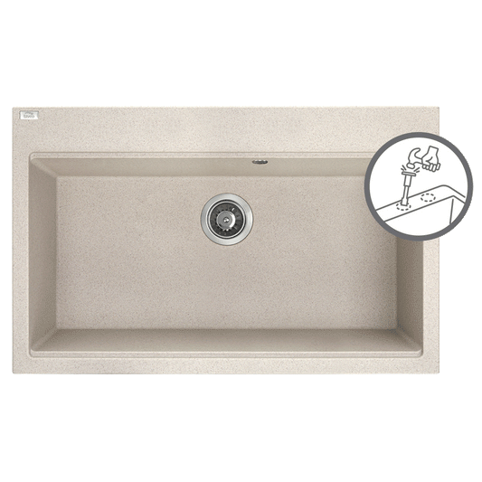 Laveo Tau Granite Sink 1 Bowl 800mm - Beige