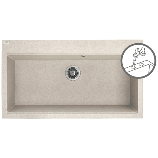 Laveo Tau Granite Sink 1 Bowl 900mm - Beach Sand