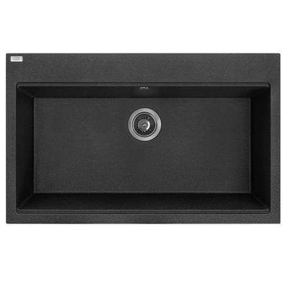Laveo Tau Granite Sink 1 Bowl 800mm - Black