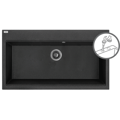 Laveo Tau Granite Sink 1 Bowl 900mm - Black