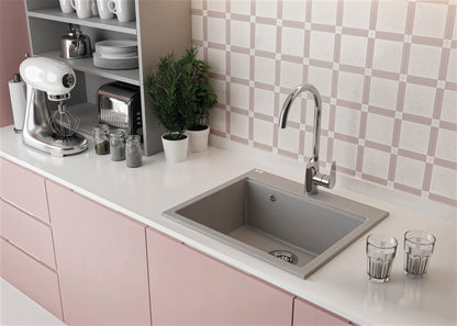 Laveo Tau Granite Sink 1 Bowl 600mm - Grey