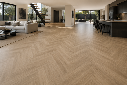 Selene Herringbone Glue Down Vinyl Flooring room setting