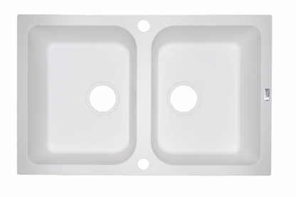 Laveo Celia Granite Sink 2 Bowl - White