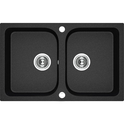 Laveo Celia Granite Sink 2 Bowl - Black