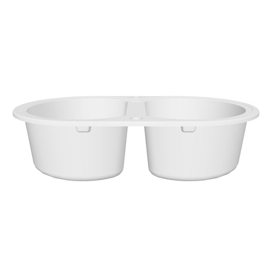 Laveo Dafne Granite Sink 2 Bowl - Beach Sand