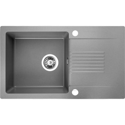 Laveo Celia Granite Sink 1 Bowl with Drainer - Grey