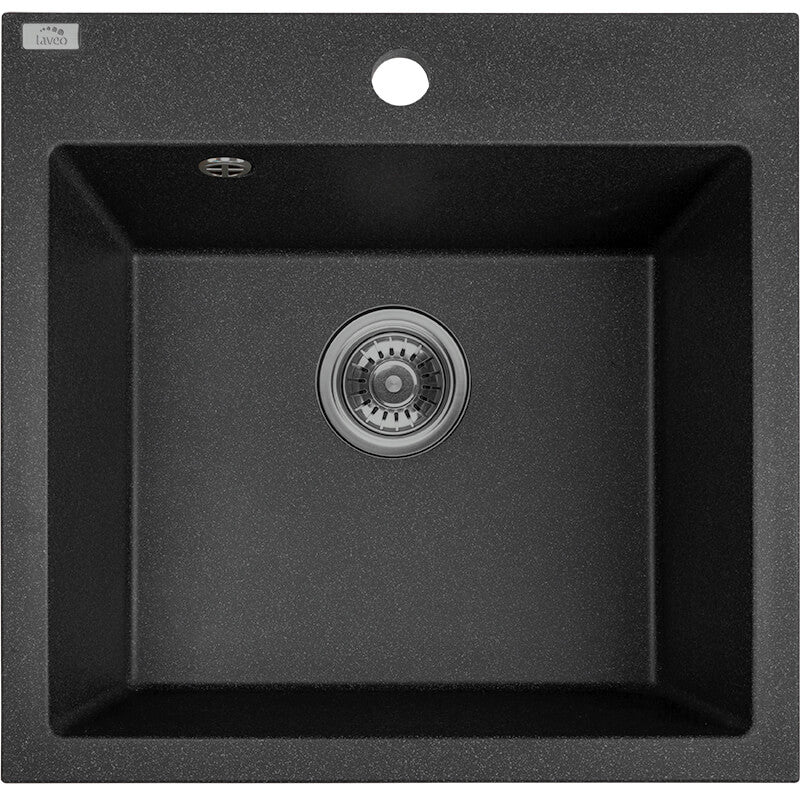 Laveo Alena Granite Sink 1 Bowl - Monochrome Black