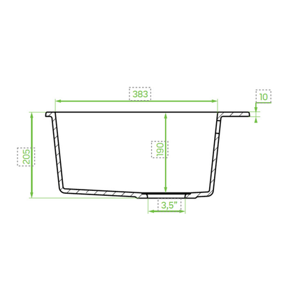 Laveo Chichi Granite Sink 1 Bowl - Monochrome Black