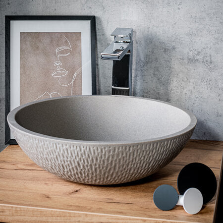 Laveo Amber Granite Washbasin - Grey