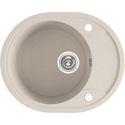 Laveo Dafne Granite Sink 1 Bowl with Half Drainer - Beach Sand