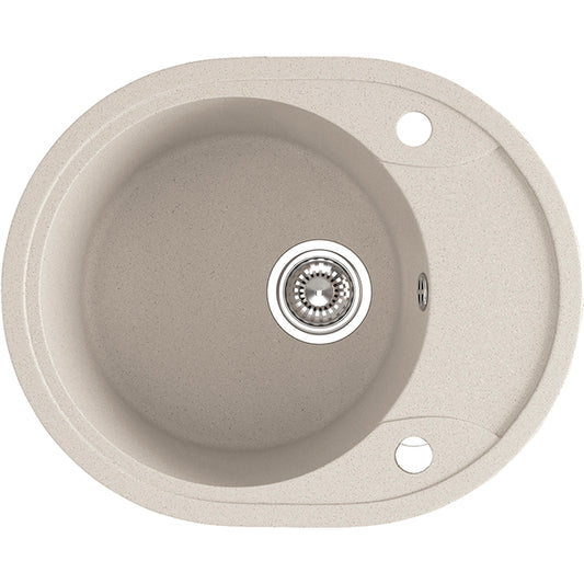 Laveo Dafne Granite Sink 1 Bowl with Half Drainer - Beach Sand