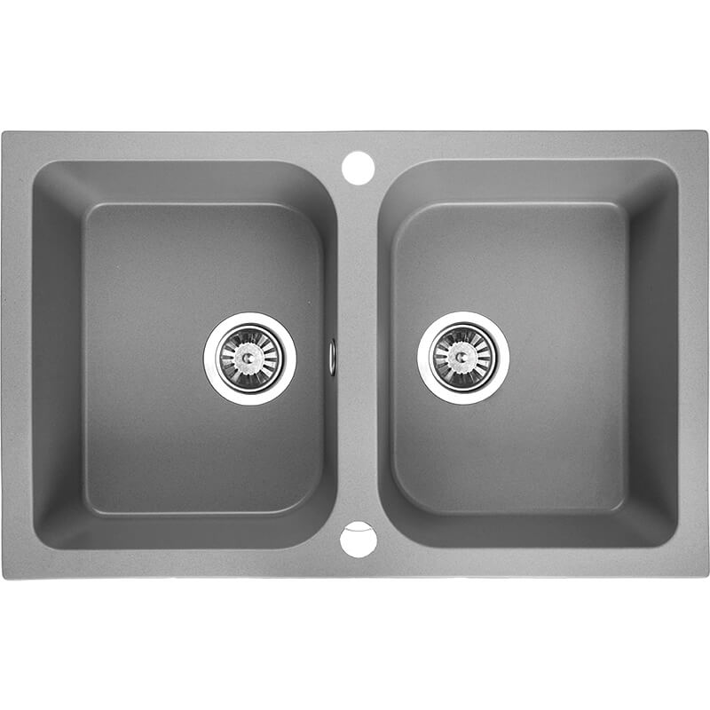 Laveo Celia Granite Sink 2 Bowl - Grey