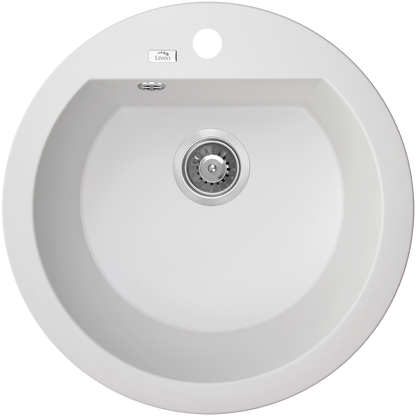 Laveo Dafne Granite Sink 1 Bowl - White