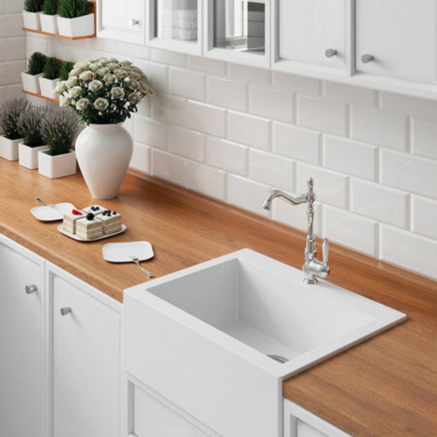 Laveo Komodo Granite Sink 1 Bowl - White