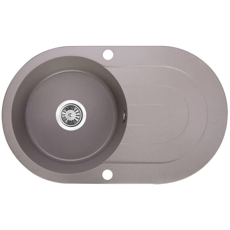 Laveo Dafne Granite Sink 1 Bowl with Drainer - Grey