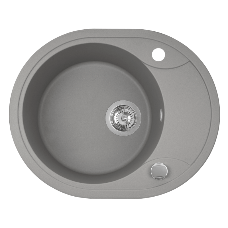 Laveo Dafne Granite Sink 1 Bowl with Half Drainer - Grey