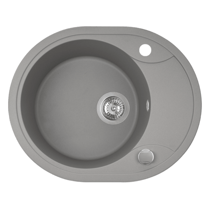 Laveo Dafne Granite Sink 1 Bowl with Half Drainer - Grey