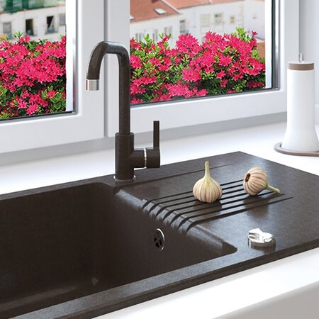 Laveo Celia Granite Sink 1 Bowl with Drainer - Black